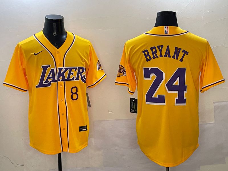Men Los Angeles Lakers #24 Bryant Yellow Joint Name Nike 2025 NBA Jersey style 13->los angeles lakers->NBA Jersey
